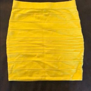 Yellow mini skirt